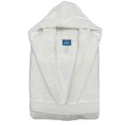 Alpes Blanc - Peignoir de bain mixte à capuche 100% coton éponge bouclette 450g/m² - Absorbant, doux et confortable - Ceinture et poches