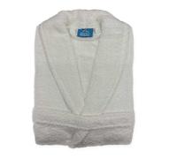 ALPES BLANC - Peignoir de bain Mixte à col Châle 100% coton 450 g - Blanc Taille XL - Doux et absorbant - Style intemporel