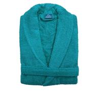 ALPES BLANC - Peignoir de bain Mixte à col Châle 100% coton 450 g - Bleu canard Taille XL - Doux et absorbant - Style intemporel