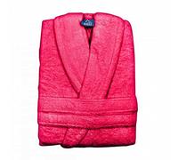 Alpes Blanc - Peignoir de bain mixte à Col Châle - 70% Coton et 30% Bambou 450g/m² - Ultra Doux, Ultra Absorbant et Hypoallergénique - Fuschia - Taille L