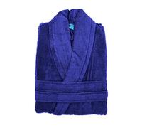 Alpes Blanc - Peignoir de bain mixte à Col Châle - 70% Coton et 30% Bambou 450g/m² - Ultra Doux, Ultra Absorbant et Hypoallergénique - Bleu Marine - Taille S