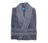 Alpes Blanc - Peignoir de bain mixte à Col Châle - 70% Coton et 30% Bambou 450g/m² - Ultra Doux, Ultra Absorbant et Hypoallergénique - Anthracite - Taille XL