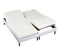 Alpes Blanc - Protège Matelas 2x70x190 cm pour lit électrique articulé - 100% Coton 200 g/m² - Forme Drap Housse - Bonnet 30 cm - Traitement Anti-rétrécissement - Fabrication européenne