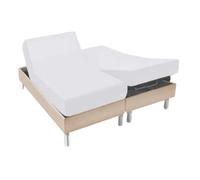 ALPES BLANC - Protège Matelas 2x80x200 cm - Spécial Lit articulé Tête et Pieds Relevables - Molleton Coton 200g/m² - Grand Bonnet