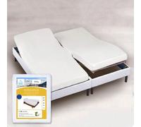 Alpes Blanc - Protège Matelas 400 g/m2, spécial lit articulé tête et Pieds relevables