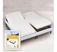 ALPES BLANC - Protège Matelas 400 g/m2, spécial lit articulé tête et pieds relevables 2x80x200 cm