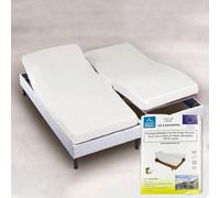 Alpes Blanc - Protège-Matelas Coton 200 g/m² TPR - Spécial Lit Électrique, Respirant, Confortable et Résistant pour Protection Literie Durable