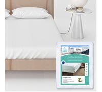 ALPES BLANC - Protège matelas coton 200 gm² 80x190 cm - molleton doux et respirant, bonnet 30, traitement anti-rétrécissement SANFOR