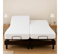 Alpes Blanc - Protège Matelas Imperméable - Spécial Lit électrique articulé Tête & Pieds Relevables - Protection Forme Drap Housse - Respirant et Silencieux - Blanc - 2 x 70 x 190 cm