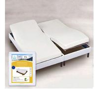 ALPES BLANC - Protège matelas molleton 400 gm² - lit électrique -coton forme drap housse en H bonnet 30 qualité durable 2x70x190