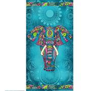 Alpes Blanc - Serviette de Plage éléphant sur Fond Bleu foncé 90x170cm