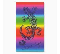 Alpes Blanc - Serviette de Plage Lézard 90x170 cm 100% Coton égyptien - Motif margouillat Exotique Multicolore, Absorption optimale