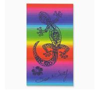 ALPES BLANC - Serviette de plage Lézard 90x170 cm 100 % coton égyptien - Motif margouillat exotique multicolore, absorption optimale