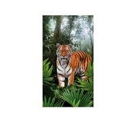 ALPES BLANC - Serviette de plage microfibre tigre dans la jungle 70x140 cm