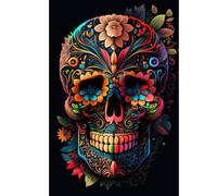 Alpes Blanc - Serviette de Plage Tête de Mort Multicolore - Légère et absorbante - 100% Coton - 100x180 cm