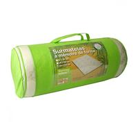 ALPES BLANC - Surmatelas à mémoire de forme 120x190 cm - Visco et fibres de bambou - Confort ergonomique - Déhoussable et lavable