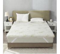 ALPES BLANC - Surmatelas à mémoire de forme 160x190 cm - Visco et fibres de bambou - Confort ergonomique - Déhoussable et lavable