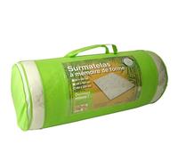 Alpes Blanc - Surmatelas à mémoire de Forme 5 cm - Visco et Fibres de Bambou - Confort Ergonomique - Anti-Allergique - Déhoussable et Lavable