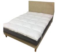 ALPES BLANC - Surmatelas en plumes 160x200 cm - Fabrication française - Confort hôtelier haut de gamme - Enveloppe percale