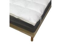 Alpes Blanc - Surmatelas en Plumes - Fabrication française - Confort hôtelier Haut de Gamme - Enveloppe Percale 91 Fils - Certifié Oeko-Tex®