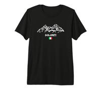 Alpes Dolomites Nature Italie Drapeau Montagne T-Shirt Haut de Gamme