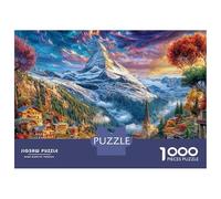 Alpes suisses Puzzle 1000 Piece, Puzzle Jeu Éducatif Défi Jouet Jeu D'adresse pour Toute La Famille 70x50cm/1000pcs