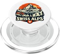 Alpes suisses Vintage Montagne Suisse Souvenir Randonnée Ski PopSockets PopGrip pour MagSafe