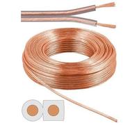 Alpexe® Câble d'enceinte transparent 50 m, Câble diametre 2 x 2,5 mm²