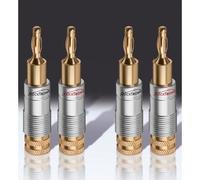 Alpexe® Fiche banane 4-pc. Connecteur pour Câble d'enceintes