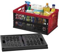 alpfa Boîte pliante 45 litres, plastique, 53,5 x 35,5 x 26,5 cm (couleur au hasard, 1 pièce)