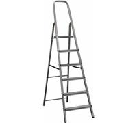 ALPFA Echelle de ménage 6 marches Alu Aluminium Escalier 3,02m Hauteur de travail