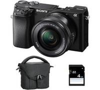 Sony Appareil photo hybride Alpha 6100 avec 16-50, sac et SD 8 Go – Noir