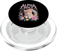 Alpha a Mâle Gingembre Chaton Fleurs Arc-en-Ciel Kitty Amoureux des Chats PopSockets PopGrip pour MagSafe