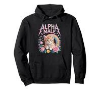 Alpha a Mâle Gingembre Chaton Fleurs Arc-en-Ciel Kitty Amoureux des Chats Sweat à Capuche