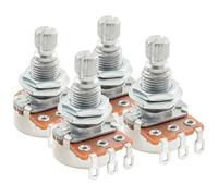 Alpha A500K Mini Pots Metric Split Standard Shaft 9.5mm Audio Taper Potentiometers for LP SG Electric Guitar Bass (Set of 4)