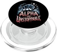 Alpha and Unstoppable Wolf Meme Fearless Sigma Loup-Garou PopSockets PopGrip pour MagSafe