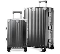 ALPHA CAMP Set Valise 2pcs M XL avec Serrure TSA Rigide Polycarbonate Valise da Voyage avec Cadre en Aluminium Bagage de Voyage Luggage