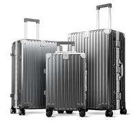 ALPHA CAMP Set Valise 3pcs M L XL avec Serrure TSA Rigide Polycarbonate Valise da Voyage avec Cadre en Aluminium Bagage de Voyage Luggage