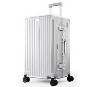 ALPHA CAMP Valise Grand Taille Valise XL avec Serrure TSA Valise Rigide à roulettes 40x36x77CM Polycarbonate et Cadre en Aluminium Valise Gris Homme Bagage de Voyage Luggage 92L