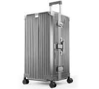 ALPHA CAMP Valise Grand Taille Valise XL avec Serrure TSA Valises Rigide 40x36x77CM Polycarbonate et Cadre en Aluminium Valise Argenté Valises avec roulettes Femme Bagage de Voyage Luggage 92L