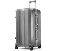 ALPHA CAMP Valise Grand Taille Valise XXL avec Serrure TSA Valises Rigide 42x36x82CM Polycarbonate et Cadre en Aluminium Valise Argenté Valises avec roulettes Femme Bagage de Voyage Luggage 105L