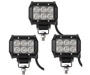 ALPHA DIMA 3X 18W Projecteur Phare de Travail IP67 Feux Antibrouillard LED Spot LED 12V 24V pour Camion,Off Road,4x4,SUV,UTV,VTT,Bateau,Moissonneuse,etc.