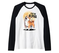 Alpha Dog Shiba Inu Silhouette Leadership Vibrations Manche Raglan