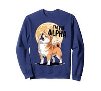 Alpha Dog Shiba Inu Silhouette Leadership Vibrations Sweatshirt