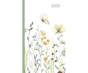 Alpha Edition Agenda de poche Ladytimer Slim Butterfly 2025, 9 x 15,6 cm, calendrier avec 128 pages, zone pour notes, informations et adresses, aperçu mensuel et calendrier international