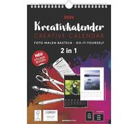 Alpha Edition Calendrier créatif A4 2 en 1 noir et blanc 2026 - Calendrier de bricolage (21 × 29,7 cm) avec design recto verso et espace pour photos, idéal pour peindre, avec page de titre