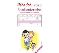 Alpha Edition Calendrier familial 2025-22 x 45 cm - 5 colonnes pour les rendez-vous - Beaucoup d'espace pour les notes - Phases de la lune - Dates de vacances DE/AT/CH et calendrier allemand