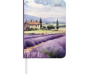 Alpha Edition - Daily Journal Aquarelle 2026 - Agenda A6 (environ 11 × 15 cm) avec aperçu du jour et pages de notes, agenda de poche compact et agenda pour le travail, l'école et la vie quotidienne