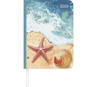 Alpha Edition - Lady Journal Beach 2026 - Agenda de poche A6 (10,7 × 15,2 cm) Weekly avec 192 pages, suivi des habitudes et liste de compartiments, agenda élégant pour les déplacements, calendrier en