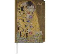 Alpha Edition Lady Journal Klimt 2026 - Agenda de poche A6 (11 × 15 cm) avec aperçu mensuel et zone de notes, élégant pour les amateurs d'art, l'école et le travail